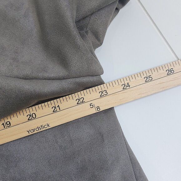 Chicos Faux Suede Drape Stretch Open Jacket Women's Size 3 Business Sporty Biker - Picture 8 of 9